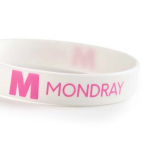 Pulsera de silicona hecha a medida para eventos 100% personalizable color blanco