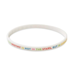 Pulsera fina hecha a medida silicona para eventos 100% personalizable color blanco