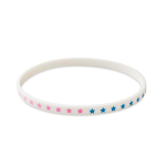 Pulsera fina hecha a medida silicona para eventos 100% personalizable color blanco