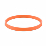 Pulsera fina hecha a medida silicona para eventos 100% personalizable color naranja septima vista