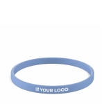 Pulsera fina hecha a medida silicona para eventos 100% personalizable color azul riviera vista de impresión