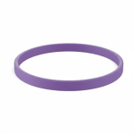 Pulsera fina hecha a medida silicona para eventos 100% personalizable color violeta septima vista