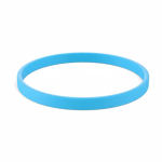 Pulsera fina hecha a medida silicona para eventos 100% personalizable color azul cian septima vista