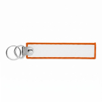 Llavero de poliéster bordado hecho a medida con doble anilla color naranja septima vista