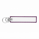 Llavero de poliéster bordado hecho a medida con doble anilla color morado septima vista
