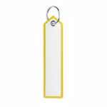Llavero de poliéster hecho a medida con diseño de etiqueta color amarillo septima vista