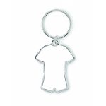 Llavero de hierro hecho a medida en forma de uniforme deportivo color blanco septima vista