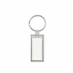 Llavero de aleación de zinc hecho a medida en forma rectangular color blanco septima vista