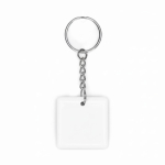 Llavero cuadrado hecho a medida de PVC con NFC preprogramado color blanco septima vista