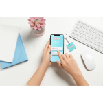 Llavero cuadrado hecho a medida de PVC con NFC preprogramado color blanco