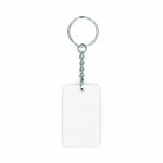Llavero rectangular hecho a medida de PVC con NFC preprogramado color blanco septima vista