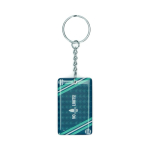 Llavero rectangular hecho a medida de PVC con NFC preprogramado color blanco