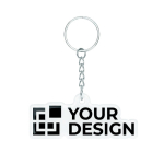 Llavero hecho a medida forma personalizada PVC con NFC preprogramado color blanco septima vista