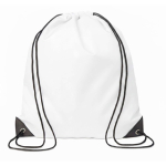 Mochila de cuerdas hecha a medida de poliéster esquinas negras de PU color blanco septima vista