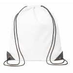 Mochila de cuerdas hecha a medida de RPET con esquinas de PU color blanco septima vista