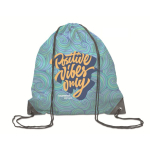 Mochila de cuerdas hecha a medida de RPET con esquinas de PU color blanco