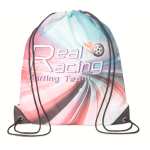 Mochila de cuerdas hecha a medida de RPET con esquinas de PU color blanco