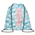Mochila de cuerdas hecha a medida de RPET con cuerdas negras color blanco