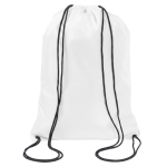 Mochila de poliéster de cuerdas negras hecha a medida en tamaño grande color blanco septima vista