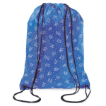 Mochila de poliéster de cuerdas negras hecha a medida en tamaño grande color blanco