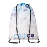 Mochila de cuerdas de RPET hecha a medida en tamaño grande color blanco
