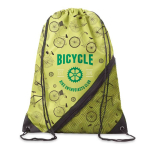 Mochila de cuerdas hecha a medida de poliéster con bolsillo de malla color blanco