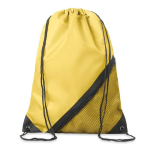 Mochila de cuerdas hecha a medida de poliéster con bolsillo de malla color blanco