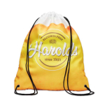 Mochila de cuerdas hecha a medida de poliéster de tacto suave color blanco