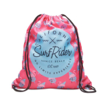 Mochila de cuerdas hecha a medida de poliéster de tacto suave color blanco