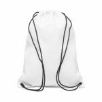 Mochila de cuerdas de poliéster hecha a medida con cuerdas negras color blanco septima vista