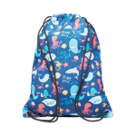 Mochila de cuerdas de poliéster hecha a medida con cuerdas negras color blanco