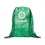Mochila de cuerdas de poliéster hecha a medida con cuerdas negras color blanco
