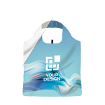 Bolsa plegable para la compra de RPET hecha a medida con funda color blanco vista de impresión