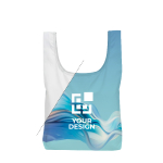 Bolsa plegable RPET para la compra hecha a medida bolsillo interior color blanco vista de impresión