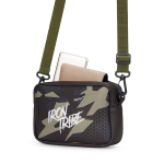 Bolsa bandolera hecha a medida de neopreno con correa ajustable color blanco quinta vista