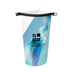 Bolsa de PVC resistente al agua hecha a medida con asa para hombro 10L color blanco vista de impresión