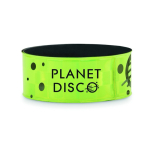 Pulsera reflectante hecha a medida con superficie cuadriculada color verde fluorescente