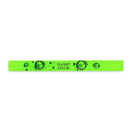 Pulsera reflectante hecha a medida con superficie cuadriculada color verde fluorescente quinta vista
