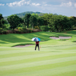 Paraguas hecho a medida antiviento o de uso para golf Ø132 color blanco