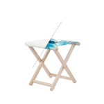Taburete plegable de madera para patio hecho a medida hecho en UE color blanco vista de impresión