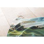 Toalla de golf de RPET hecha a medida con gancho para colgar color blanco quinta vista