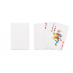 Baraja de 54 cartas de juego hecha a medida con acabado mate color blanco septima vista