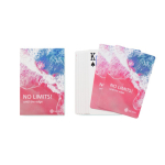 Baraja de 54 cartas de juego hecha a medida con acabado mate color blanco quinta vista