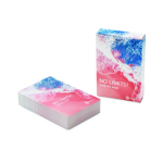 Baraja de 54 cartas de juego hecha a medida con acabado mate color blanco quinta vista