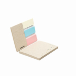 Bloc de notas adhesivas hecho a medida cubierta de papel de semillas color blanco quinta vista