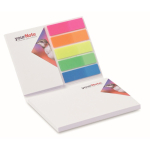 Bloc de notas adhesivas y marcadores hecho a medida con tapa blanda color blanco quinta vista