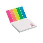 Bloc de notas adhesivas y marcadores hecho a medida cubierta flexible color blanco