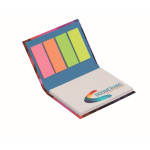 Bloc de notas adhesivas y marcadores hecho a medida cubierta flexible color blanco