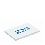 Notas adhesivas blancas rectangulares personalizables hechas a medida color blanco vista de impresión