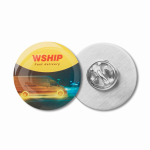 Pin de acero inoxidable hecho a medida para forma personalizable color blanco
